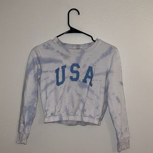 Kids cropped usa crewneck